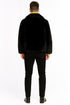 Mens Black Faux Fur Jacket – Luxury Winter Zip-Up Coat with Soft Plush Finish