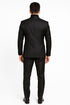 Mens Black Glitter Stripe Tuxedo with Satin Shawl Lapel – Slim Fit Formal Party Suit