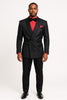 Mens Black Paisley Tuxedo Jacket with – Elegant Formalwear Smoking Jacket