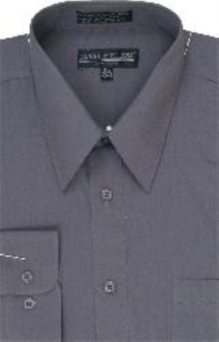 Cheap Mens Dress Shirt Charcoal Grey Discounted Affordable Shirt $35 Grey Overshirts