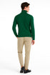 Mens Classic Emerald Green Turtleneck Sweater – Slim Fit Knit Pullover