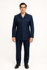 Mens Classic Navy Safari Suit with Utility Jacket and Coordinated Trousers