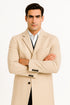 Mens Cream Overcoat - Off White Topcoat - Ivory Mens Long Wool Winter Coat - Full Length