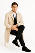 Mens Cream Overcoat - Off White Topcoat - Ivory Mens Long Wool Winter Coat - Full Length