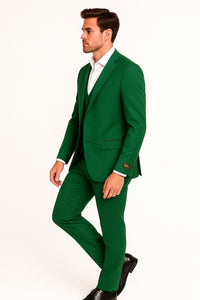 Mens Emerald Green 3-Piece Suit – Slim Fit Wedding and Formal Suit by Alberto Nardoni