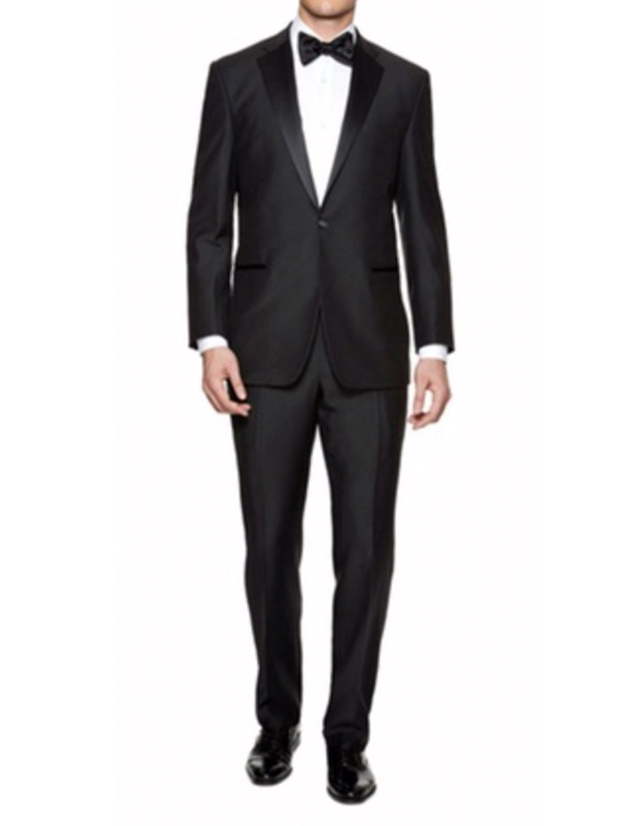 Men's 1 Button Shawl collar Slim Fit Vent Black Tuxedo  Slim Fit Black Tuxedo - Skinny Fit Tuxedo