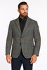 Mens Grey and Blue Glen Check Wool Blazer with Quilted Inner Layer