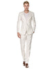 Mens Modern Fit Linen Wedding Suit White
