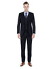 Mens Modern Fit Vested Suit Navy Blue