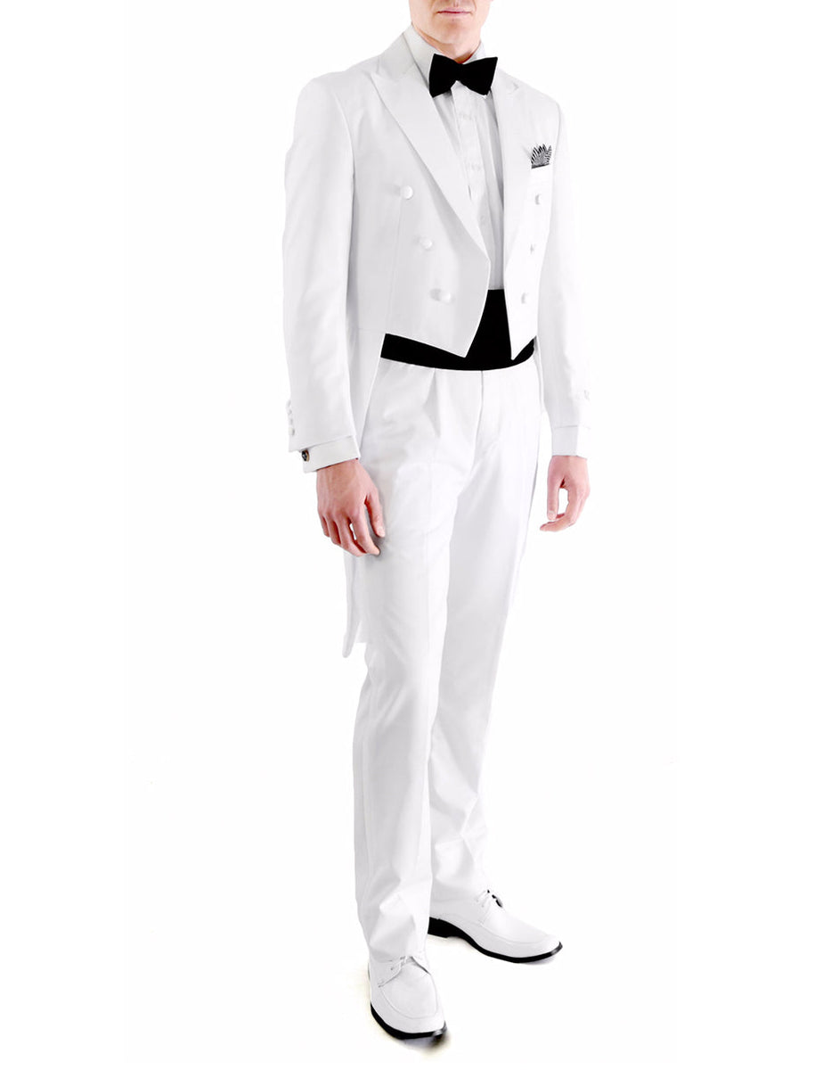 Mens Modern Wedding Tail Tuxedo in White OvercoatUSA — free download
