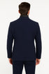 Mens Navy Cashmere and Wool Blazer with Quilted Zip-Up Inner Layer - Two Button Style Notch Lapel