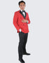 Red Double Breasted One Button Slim Fit Tuxedo Black Peak Lapel - Wedding - Prom