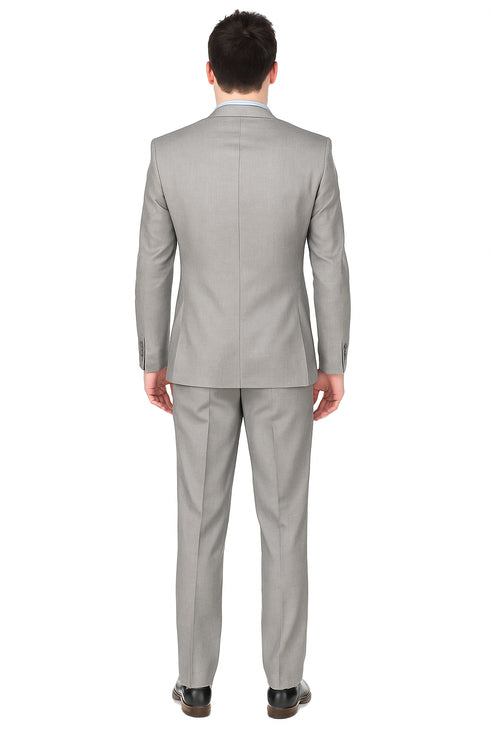 Pleated Suit - Mens Suits With Pleated Pant - Regular Fit Light Grey Suit