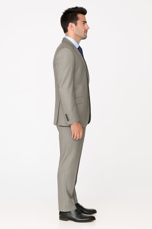 Pleated Suit - Mens Suits With Pleated Pant - Regular Fit Light Grey Suit