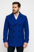 Mens Royal Blue Double-Breasted Wool Peacoat – Alberto Nardoni Collection