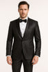 Mens Shiny Black Glitter Tuxedo with Satin Shawl Lapel – Ultra Slim Fit Sparkle Suit for Weddings, Proms & Formal Events