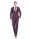 Mens Skinny Slim Suits Plum