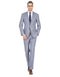 Mens Slim Fit Window Pane Suit Grey