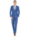 Mens Slim Fit Window Pane Suit Indigo