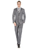 Mens Slim Fit Window Pane Suit Medium Grey