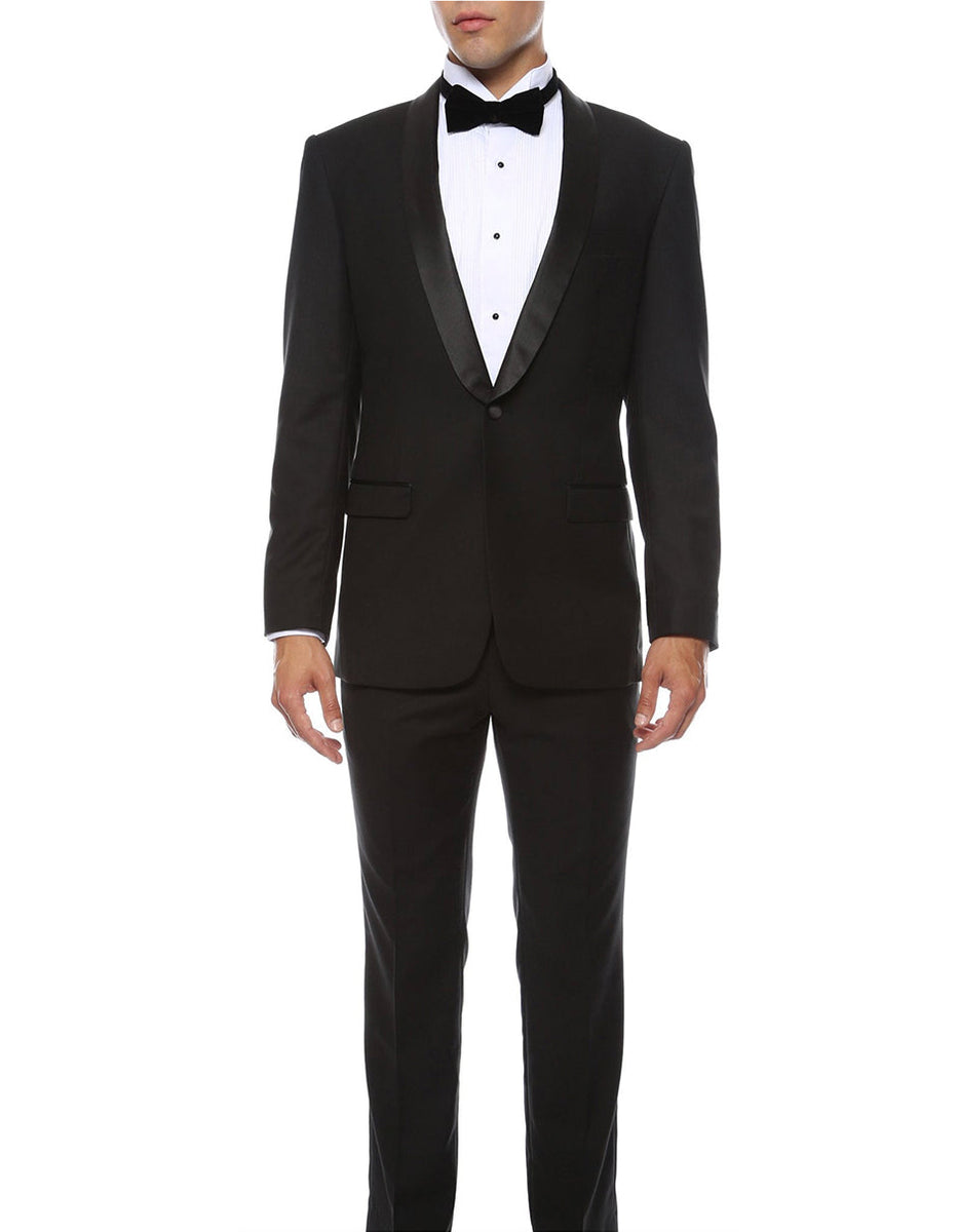 Mens Slim Fit Shawl Prom Tuxedo in White main image 0