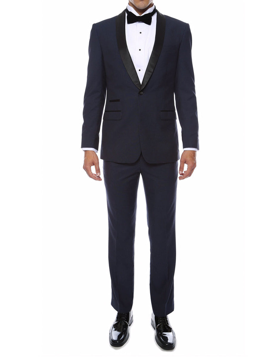 Mens Slim Fit Shawl Prom Tuxedo in Royal Blue main image 1