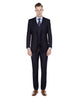 Mens Smart Slim Vested Suit Dark Navy Blue