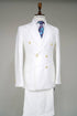 Mens White Double-Breasted Suit with Gold Buttons – Formal Slim Fit 2-Piece Set