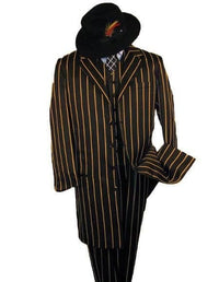 Mens Gangster Navy and White Chalk Stripe