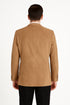 Mens Microsuede Camel Classic Fit Two Button Blazer