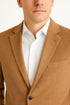 Mens Microsuede Camel Classic Fit Two Button Blazer