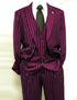 Mens 2 Button Gangster Pinstripe Pattern Suit in Black