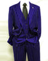 Mens 2 Button Gangster Pinstripe Pattern Suit in Black
