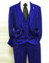 Mens 2 Button Gangster Pinstripe Pattern Suit in Black