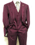 Mens 2 Button Gangster Pinstripe Suit in BLACK / GREY / NAVY / BURGUNDY