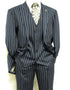 Mens 2 Button Gangster Pinstripe Suit in BLACK / GREY / NAVY / BURGUNDY