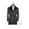 Mens 3 Button Single Breasted Notch Lapel Wool Overcoat Black