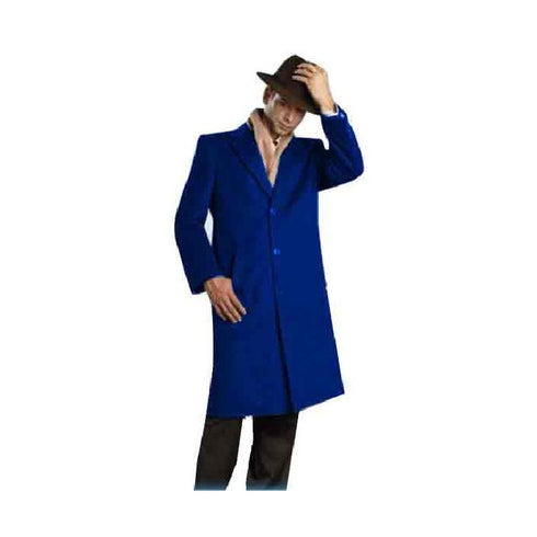 Mens Alberto Nardoni Brand Dark Royal Blue Full Length Topcoat