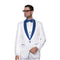 Mens Alberto Nardoni Royal Blue Shawl Lapel White Linen Suit