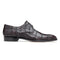 Mens Belvedere Sabato Crocodile Patchwork Oxford Dress Shoe in Black Cherry