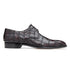 Mens Belvedere Sabato Crocodile Patchwork Oxford Dress Shoe in Black Cherry