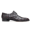 Mens Belvedere Sabato Crocodile Patchwork Oxford Dress Shoe in Black Cherry