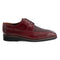 Mens Belvedere Tyson Genuine Ostrich & Calf Skin Dress Shoe in Burgundy