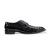 Mens Belvedere Nome Genuine Eel & Ostrich Lace Up Dress Shoe in Black