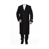 Mens Black Full Length 48 Long Big And Tall Overcoat / Topcoat