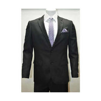 Mens Black Linen Two Button Single Breasted Sportcoat