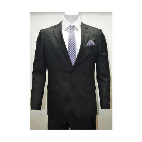 Mens Black Linen Two Button Single Breasted Sportcoat