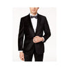 Mens Black Paisley Velvet Velour Blazer Sport Coat Jacket