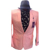Mens Blazer Notch Lapel Pink Single Breasted Coat