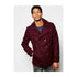 Mens Burgundy Wine Six Button Wool Peacoat Car Coat